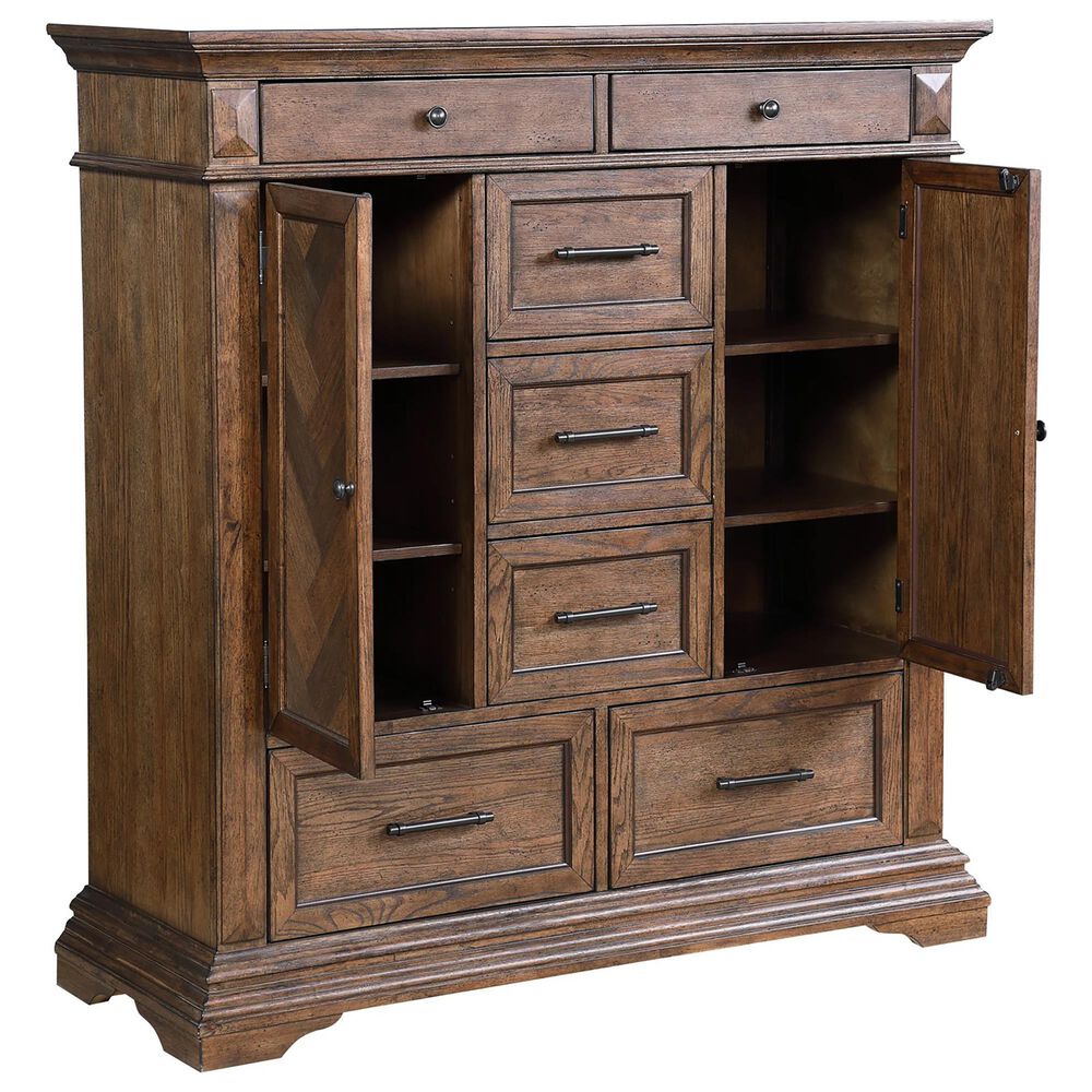 New Heritage Design Mar Vista Door Chest in Brushed Walnut, , large