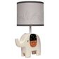 Lambs and Ivy Patchwork Jungle Elephant Lamp with Bulb in Cream, , large