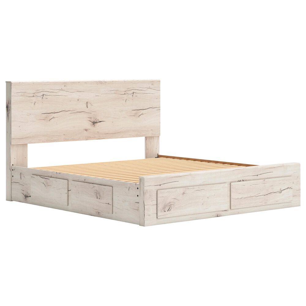 Ashley Lawroy King Panel Storage Bed in Light Natural, , large
