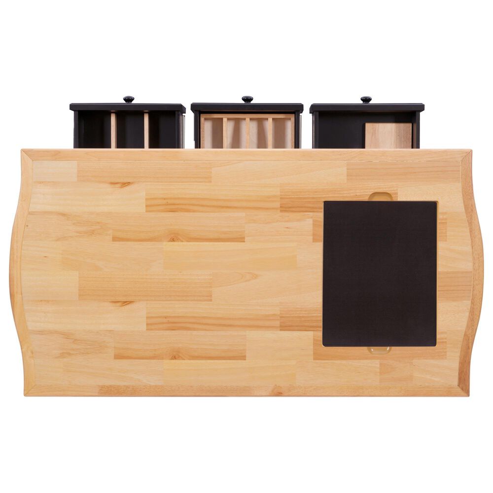Linon Home Decor Pennfield Kitchen Island in Natural and Black Sand, , large