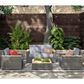 Homestyles Boca Raton 4-Piece Patio Loveseat Set in Brown and Gray, , large