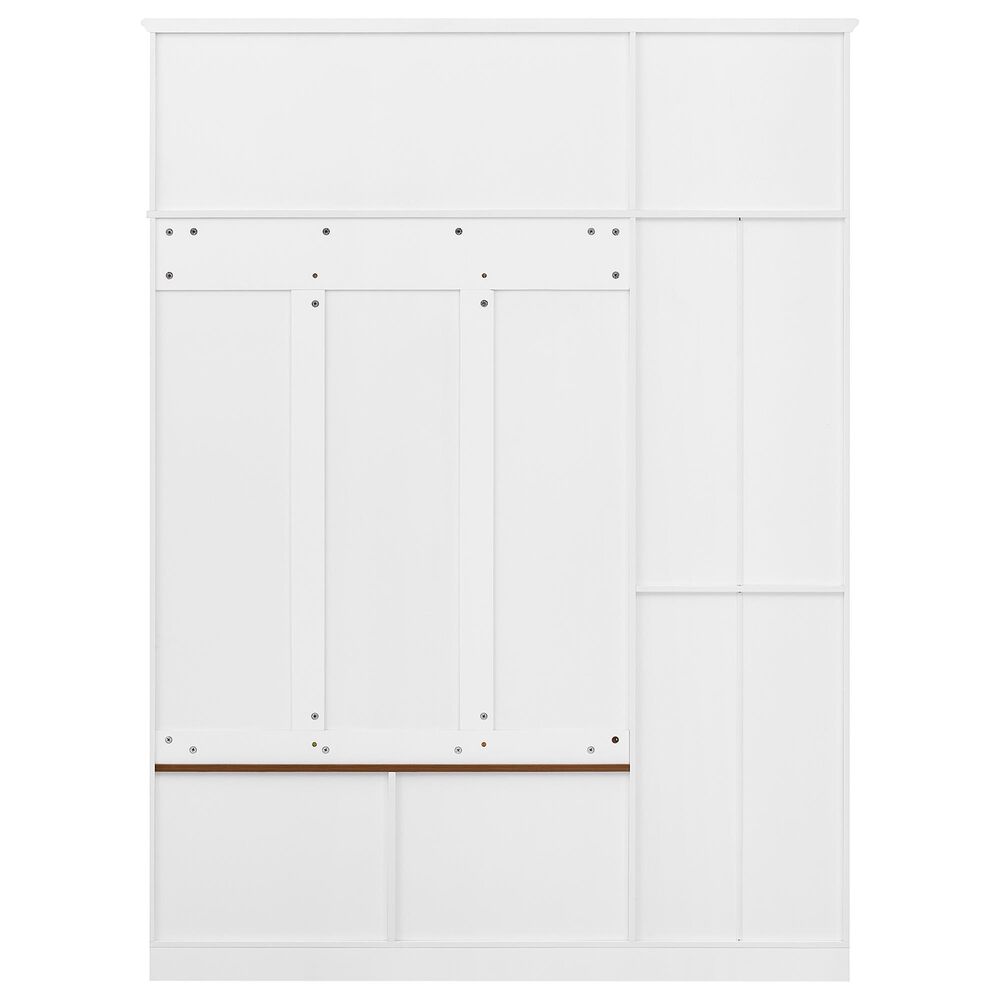 GigaCloud 3-in-1 Hall Tree with 2 Drawers and Seat Bench in White, , large
