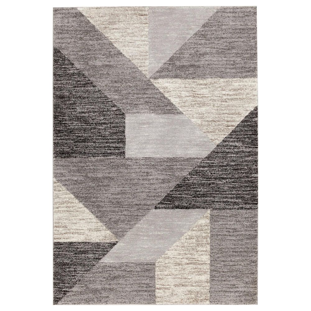Central Oriental Structures Torrent Adley 6"7" x 9"6" Soot and Cloud Area Rug, , large