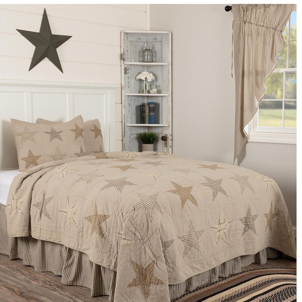 VHC Sawyer Mill Star Farmhouse 3-Piece Queen Quilt Set in Charcoal Grey, , large