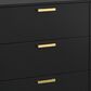 Pacific Landing Kendall 4-Piece Queen Upholstered Bedroom Set in Black and Gold, , large