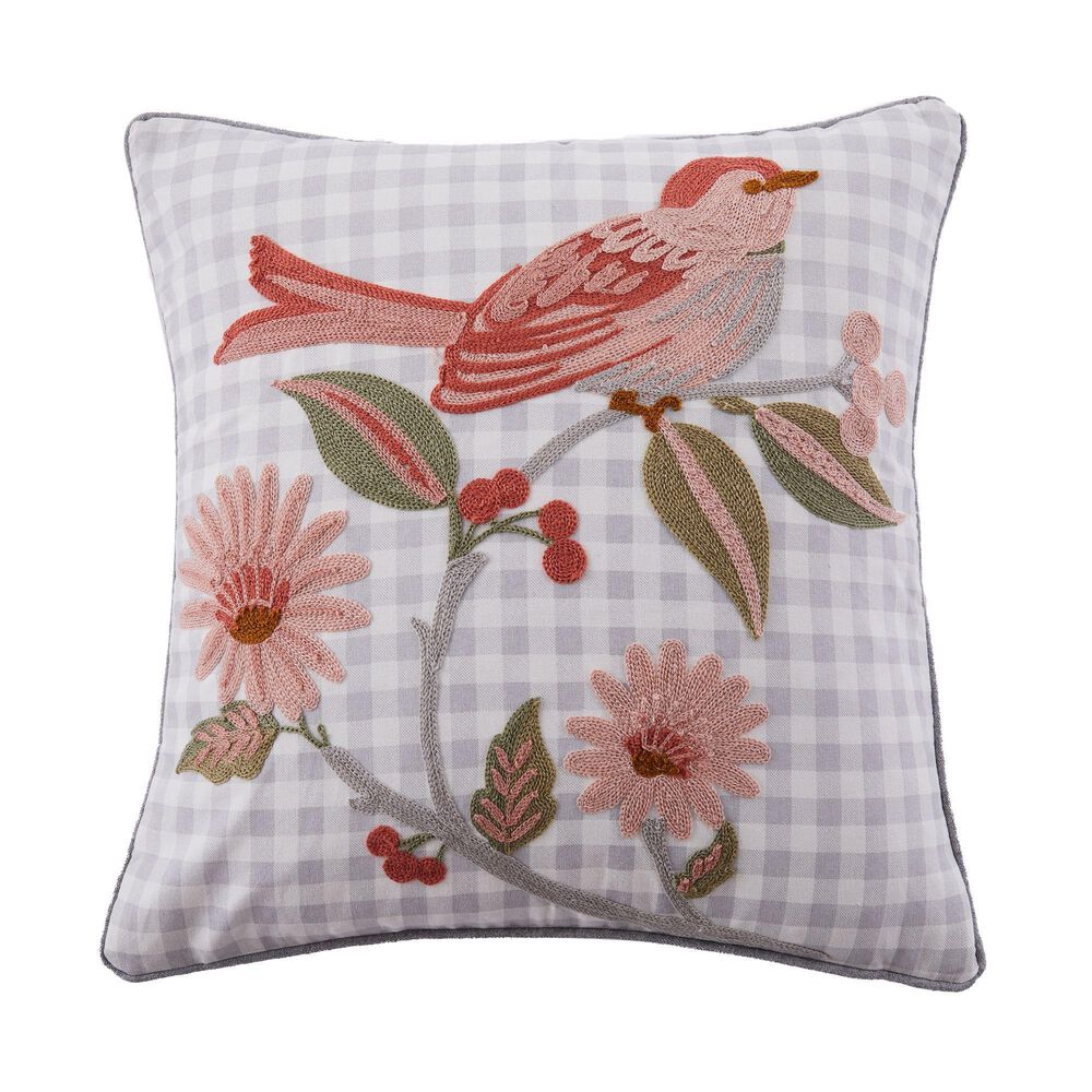 Levtex Pippa 18" x 18" Throw Pillow in Salmon, Blush, Pink, Green and Grey, , large