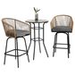 Hearth and Haven 3-Piece Outdoor Patio Bar Set with Gray Cushion in Black, , large