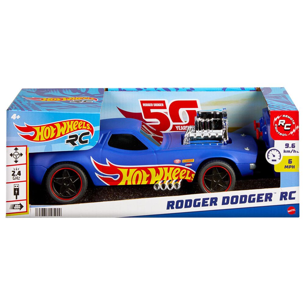 Hot Wheels 1:16 scale Rodger Dodger RC Vehicle with Controller and USB Cable, , large