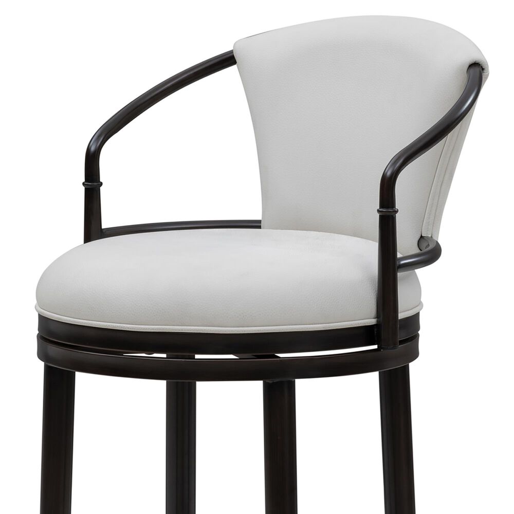 Armen Living Otis Counter Height Stool with Ivory Upholstery in Dark Brown, , large