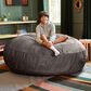 Jaxx 6" Cocoon Large Bean Bag Chair in Charcoal, , large