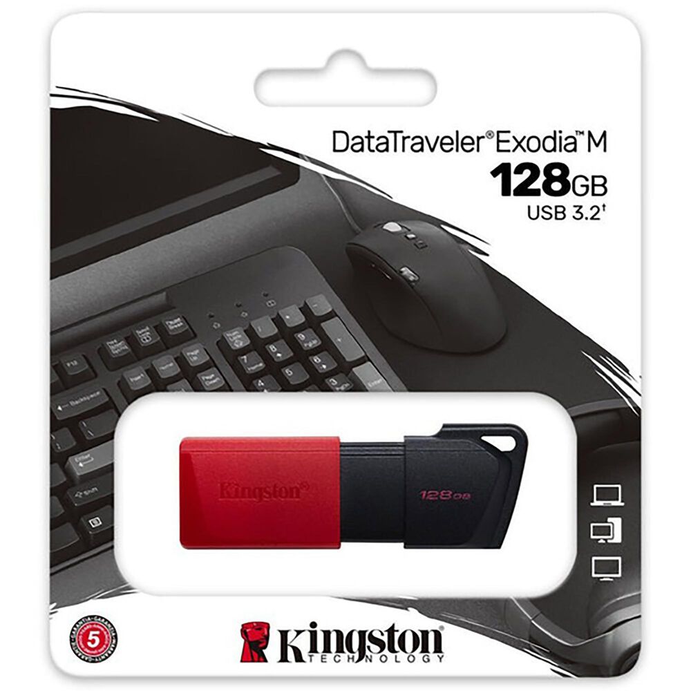 Kingston Technology DataTraveler Exodia M 128GB USB 3.2 Gen 1 Flash Drive in Red, , large