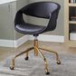 Lumisource Curvo Task Chair with Black Cushion in Gold, , large