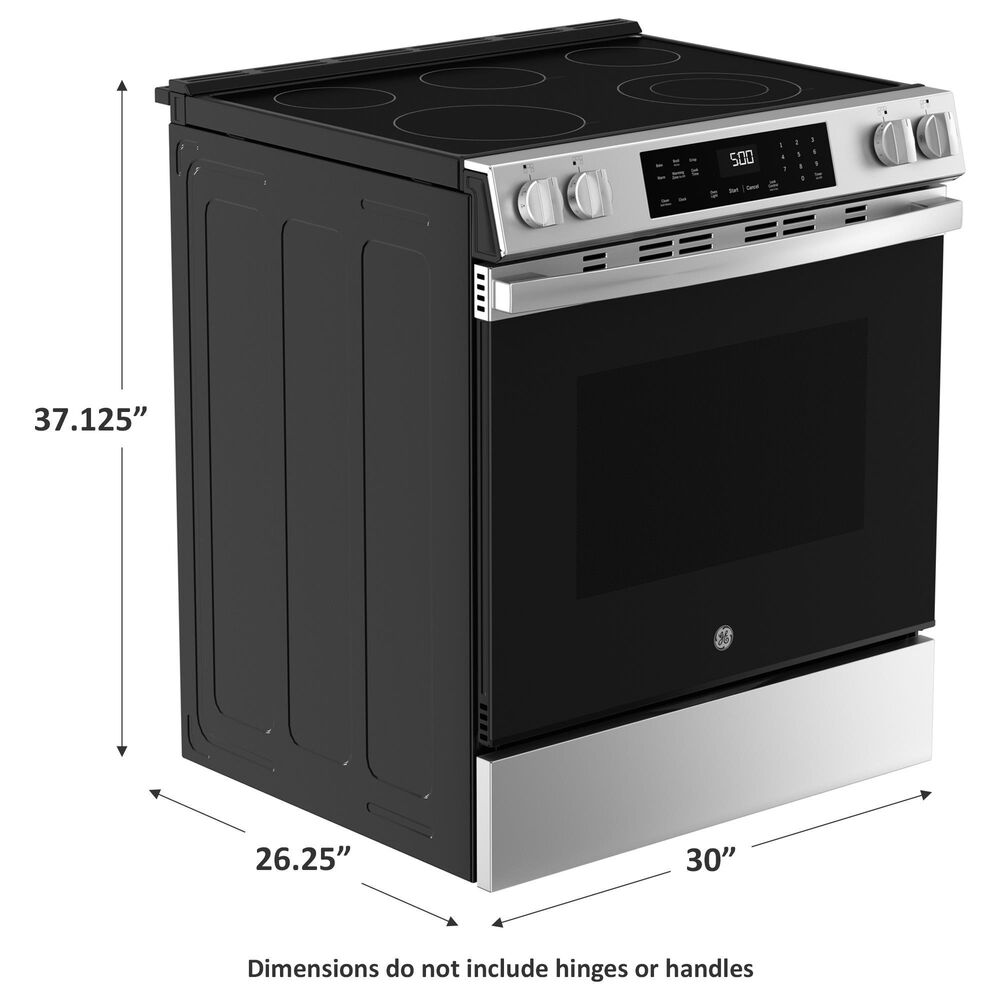 GE Appliances 30&quot; Slide-In Electric Range with Self-Clean in Stainless Steel and Black, , large