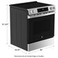 GE Appliances 30" Slide-In Electric Range with Self-Clean in Stainless Steel and Black, , large