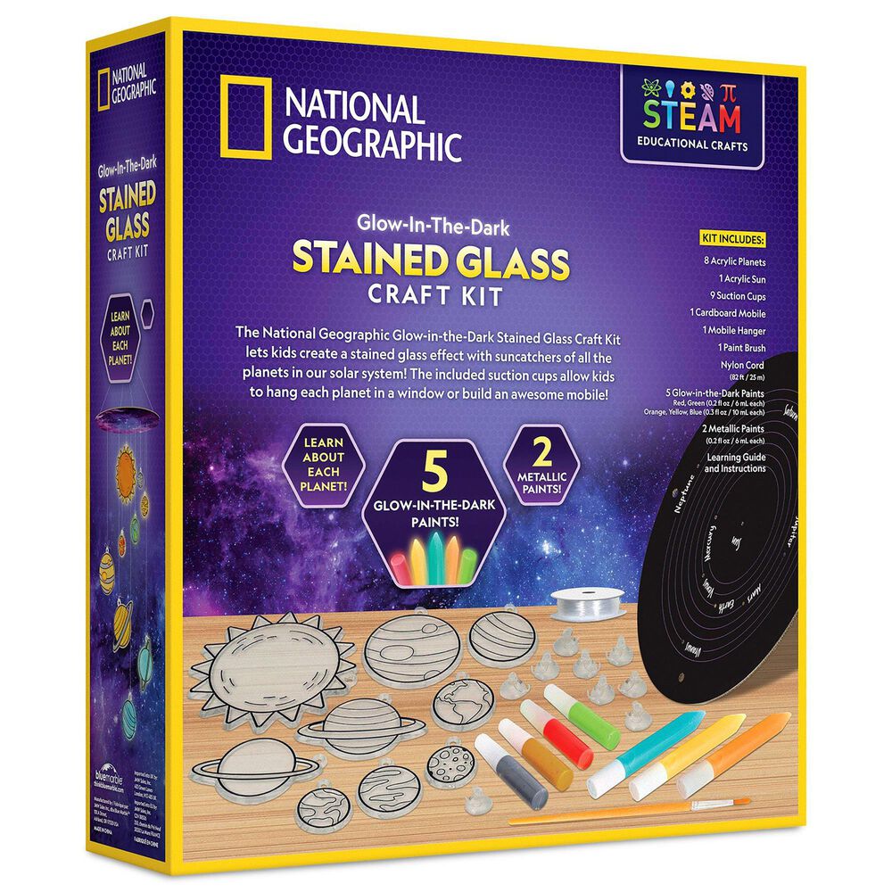 National Geographic Stained Glass Solar System Craft Kit, , large