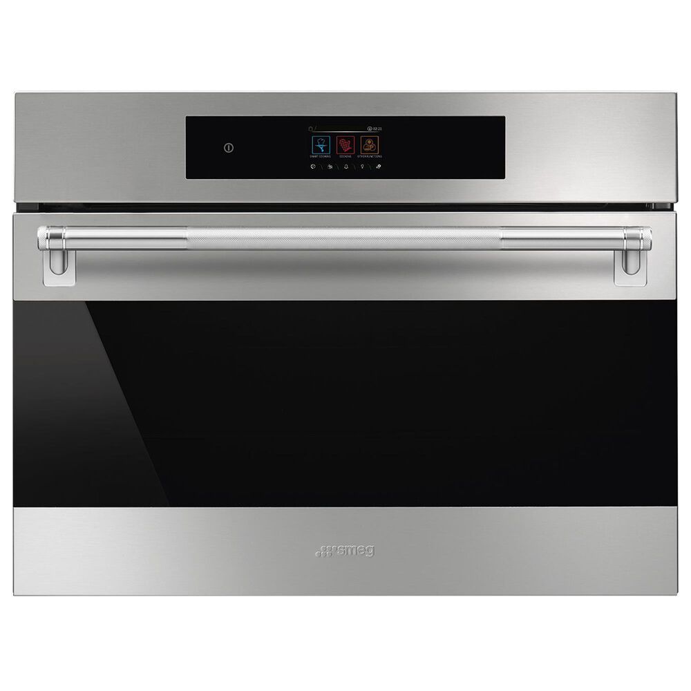 SMEG Classic 24" Single Combi-Microwave Electric Wall Oven in Stainless Steel, , large