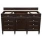 James Martin Vanities Brittany 60" Single Bathroom Vanity in Burnished Mahogany with 3 cm Arctic Fall Solid Surface Top and Rectangle Sink, , large
