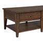 Belle Furnishings Lake House 2-Drawer Cocktail Table in Rustic Brown Oak, , large