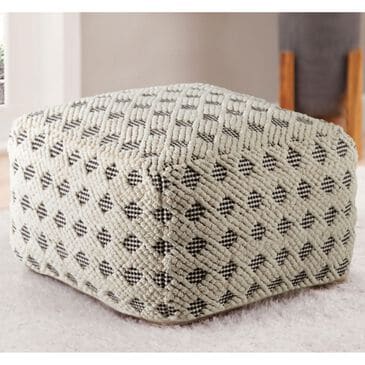 Steve Silver Kodi Pouf in White and Gray, , large