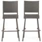 Hearth and Haven Outdoor Rattan Armless Barstool in Grey (Set of 2), , large