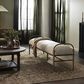 Four Hands Demi Accent Bench in Beige Shearling, , large