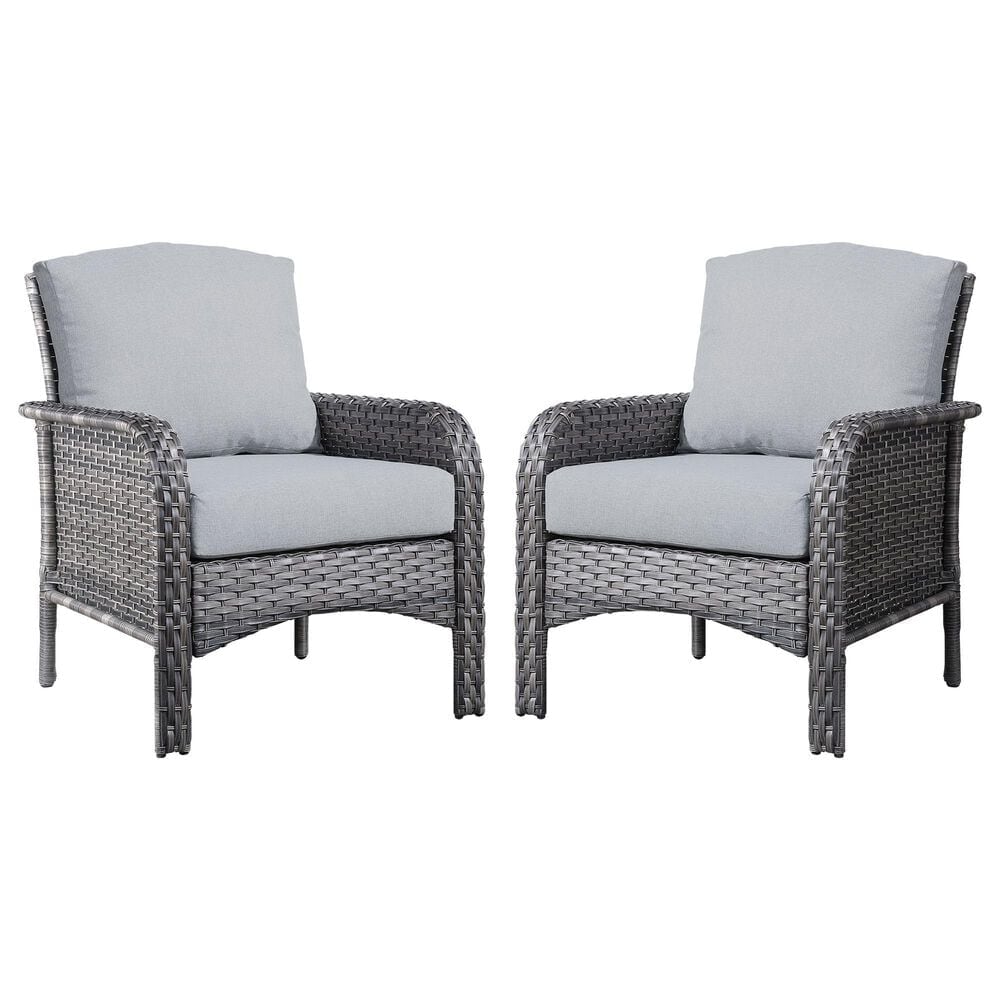 HOMLUX 27" Patio Single Chair in Dark Grey (Set of 2), , large