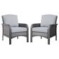 HOMLUX 27" Patio Single Chair in Dark Grey (Set of 2), , large
