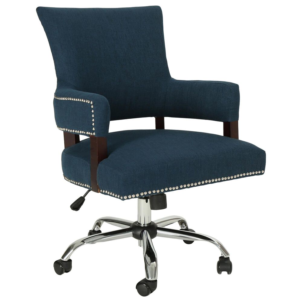 Noble House Bonaparte Office Chair in Navy Blue, , large