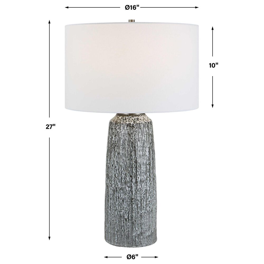 Uttermost Static Table Lamp in Black and White Glaze, , large