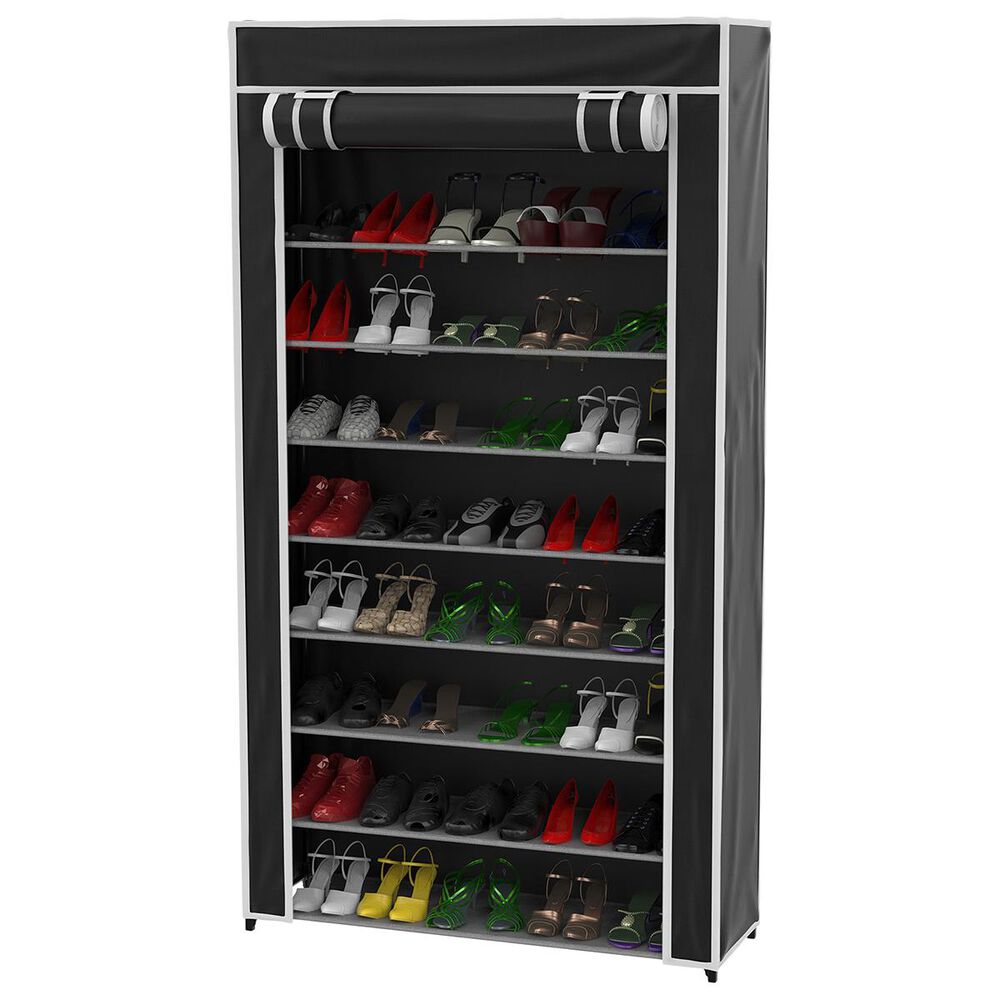 Timberlake Lavish Home Tiered Shoe Rack in Black, , large