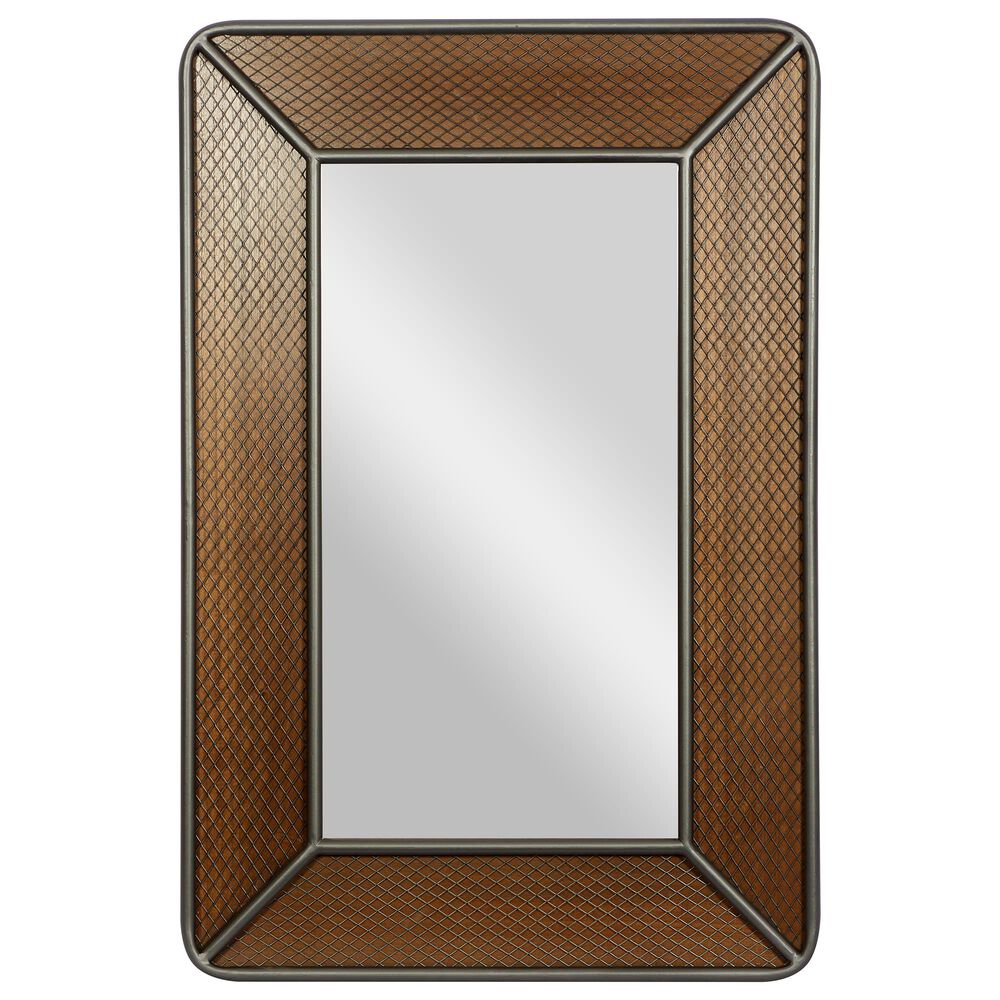 Maple and Jade 31" x 47" Wall Mirror in Rich Brown and Dark Gray, , large