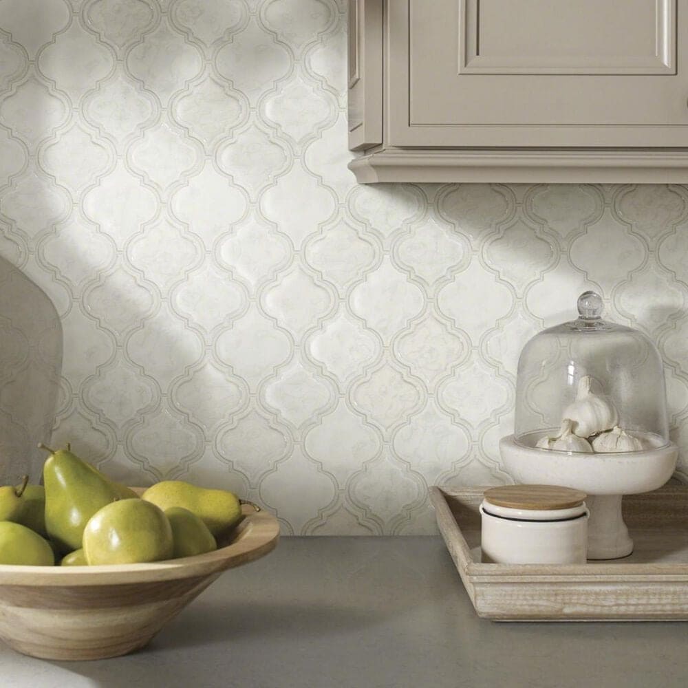 Shaw Geoscape Lantern Bone 10.83" x 11.81" Ceramic Mosaic Sheet, , large