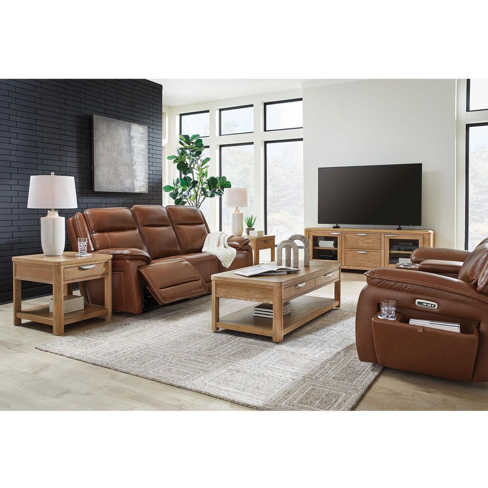 Ashley Healy Pier Power Reclining Sofa in Chocolate, , large