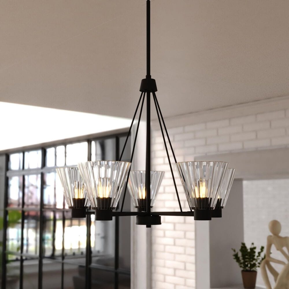 Vaxcel Lighting Dalton 5-Light Round Chandelier in Matte Black, , large