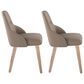 LumiSource York Side Chair with Brown Faux Leather Cushion in Whitewashed (Set of 2), , large