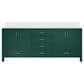 Lexora Home Jacques 80" Double Bathroom Vanity in Green with 2 cm White Cultured Marble Top and Rectangular Sinks, , large