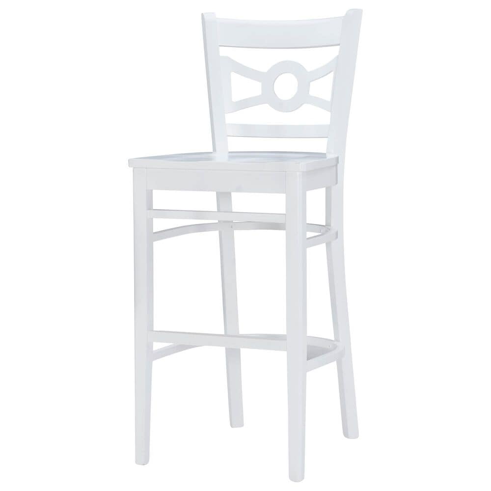 Linon Home Decor Teresa Bar Stool in White, , large
