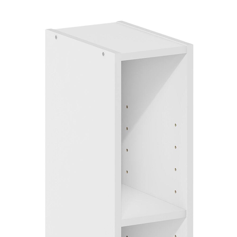 HOMLUX 2-Tier Open Bookcase with 6" Shelf in White, , large