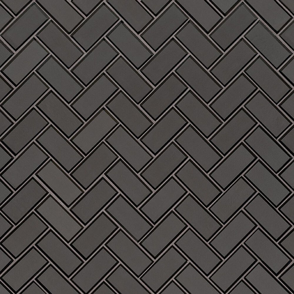 MS International Metallic Gray 2" x 4" on 12" x 12" Glass Mosaic Sheet, , large