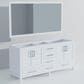 Lexora Home Jacques 72" Double Bathroom Vanity Cabinet Only in White and 70" Mirror, , large