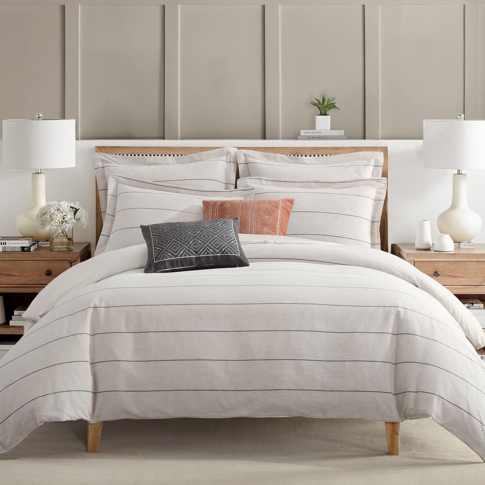 Levtex Leo Stripe 3-Piece Full/Queen Comforter Set in Black and Cream, , large