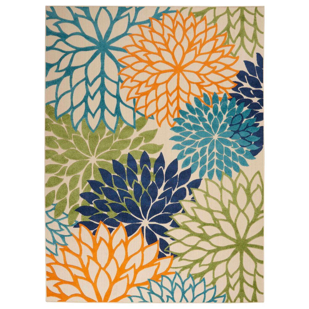 Nourison Aloha ALH05 9"6" x 13" Multicolor Indoor/Outdoor Rug, , large