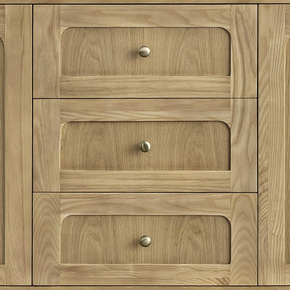 James Martin Vanities Laurent 72&quot; Double Bathroom Vanity in Light Natural Oak with 3 cm Eternal Jasmine Pearl Quartz Top and Rectangular Sinks, , large