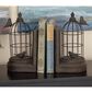 Maple and Jade Birdcage Bookends in Dark Brown (Set of 2), , large