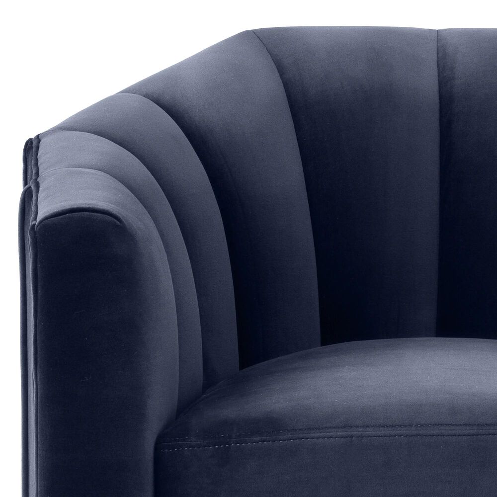 Eichholtz Delancey Swivel Chair in Midnight Blue Velvet, , large