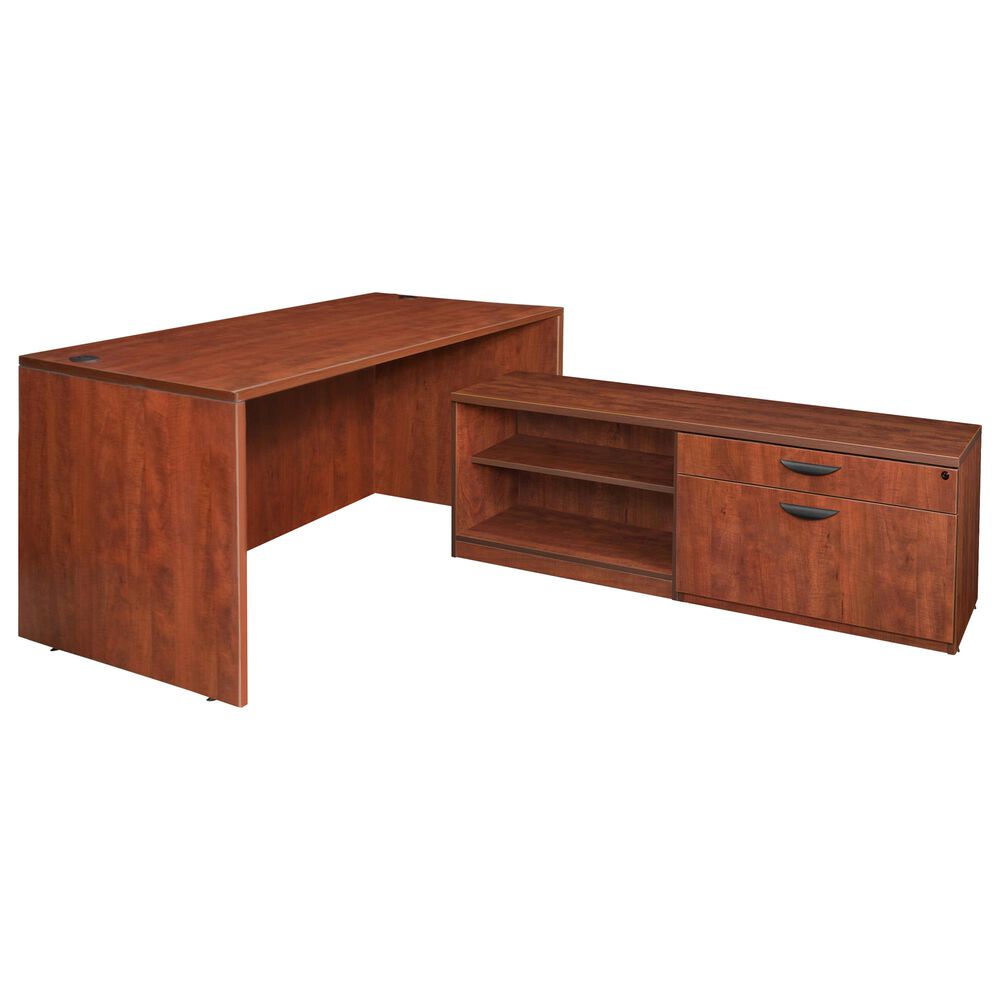 Regency Global Sourcing Legacy 71" L-Desk Shell in Cherry, , large