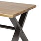 Hearth and Haven Outdoor Coffee Table with Metal X-Frame Base in Brown and Black, , large