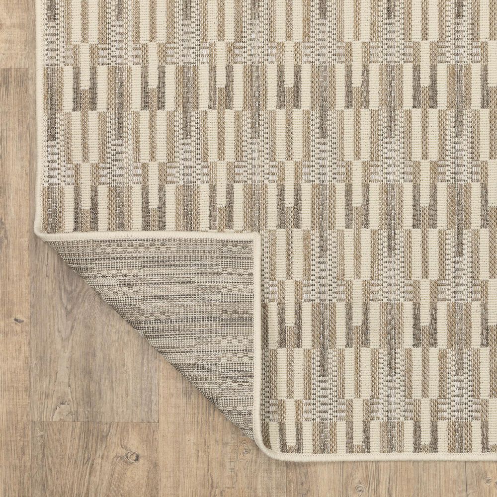 ROW by Oriental Weavers Zarina ZAR03 Beige and Ivory 6'7" x 9'2" Indoor/Outdoor Area Rug, , large