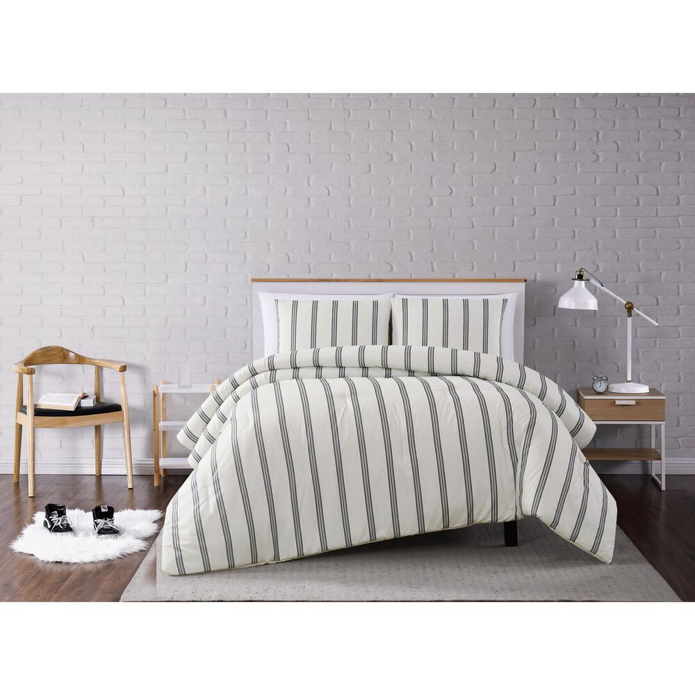 Pem America Truly Soft Millennial 2-Piece Twin XL Quilt Set in Ivory and Black, , large