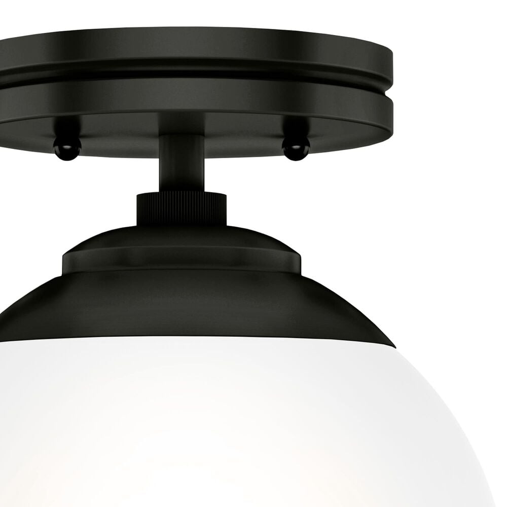 Hunter Hepburn 1-Light Semi-Flush Mount in Matte Black, , large